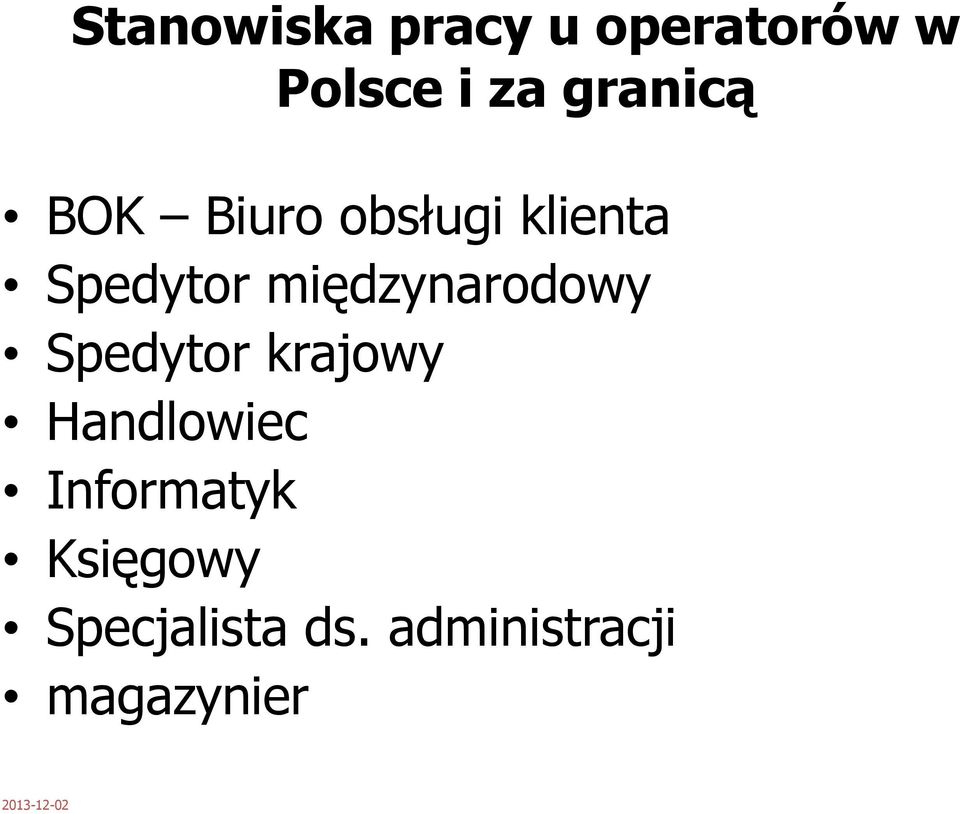 międzynarodowy Spedytor krajowy Handlowiec