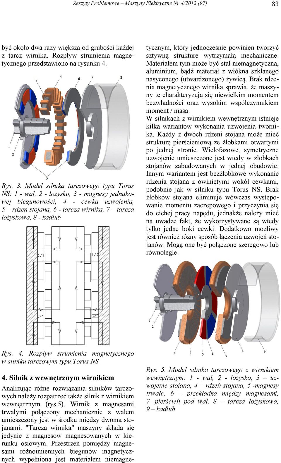 różne rozwiązania silników tarczowych należy rozpatrzeć także silnik z wirnikiem wewnętrznym (rys.5).