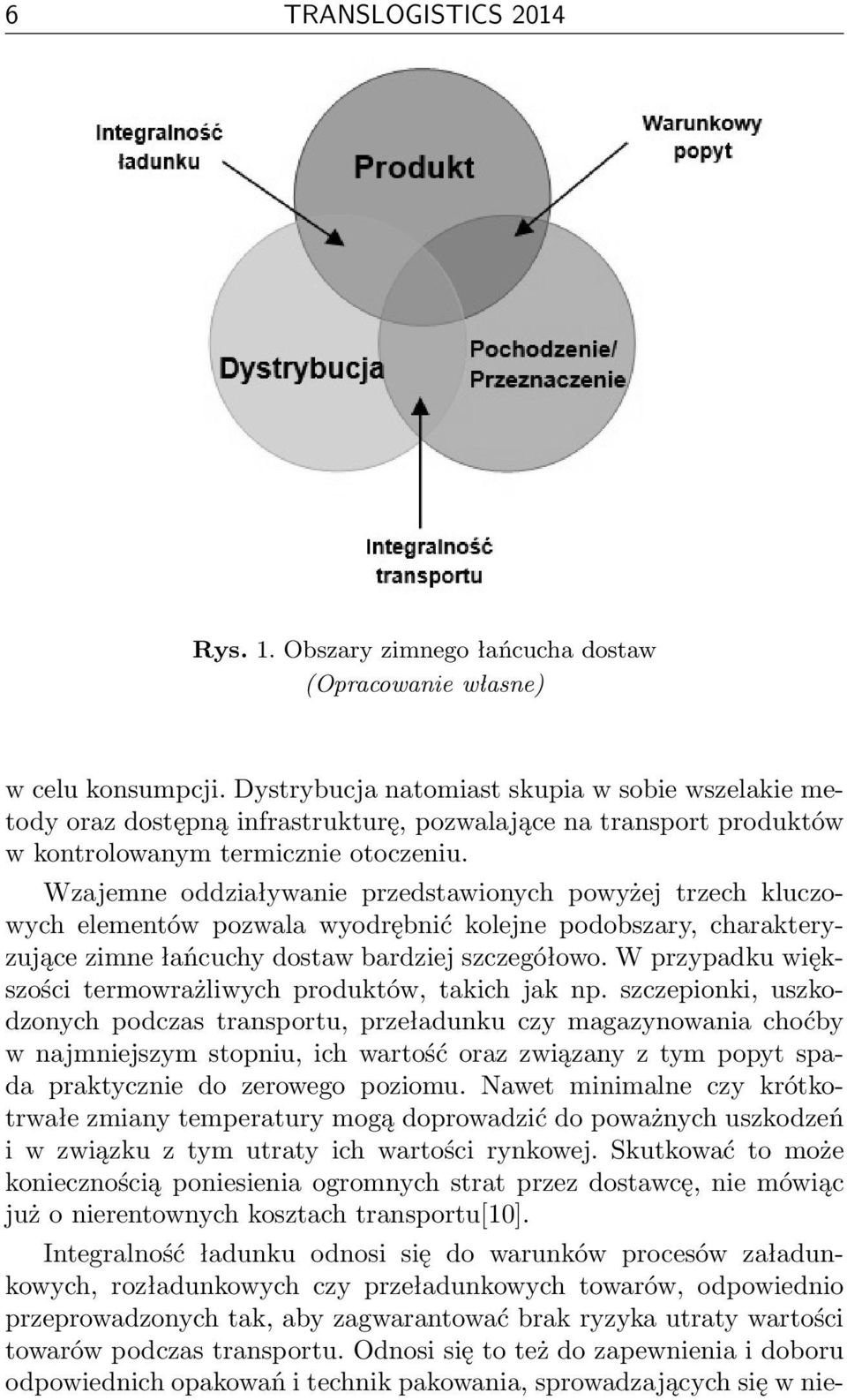 Wzajemne oddziaływanie przedstawionych powyżej trzech kluczowych elementów pozwala wyodrębnić kolejne podobszary, charakteryzujące zimne łańcuchy dostaw bardziej szczegółowo.