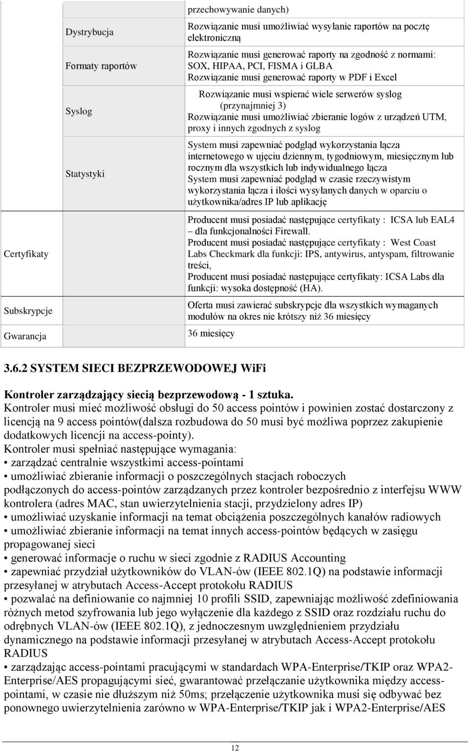 musi umożliwiać zbieranie logów z urządzeń UTM, proxy i innych zgodnych z syslog System musi zapewniać podgląd wykorzystania łącza internetowego w ujęciu dziennym, tygodniowym, miesięcznym lub