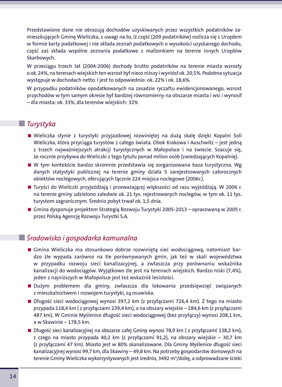 W przeciągu trzech lat (2004-2006) dochody brutto podatników na terenie miasta wzrosły o ok. 24%, na terenach wiejskich ten wzrost był nieco niższy i wyniósł ok. 20,5%.