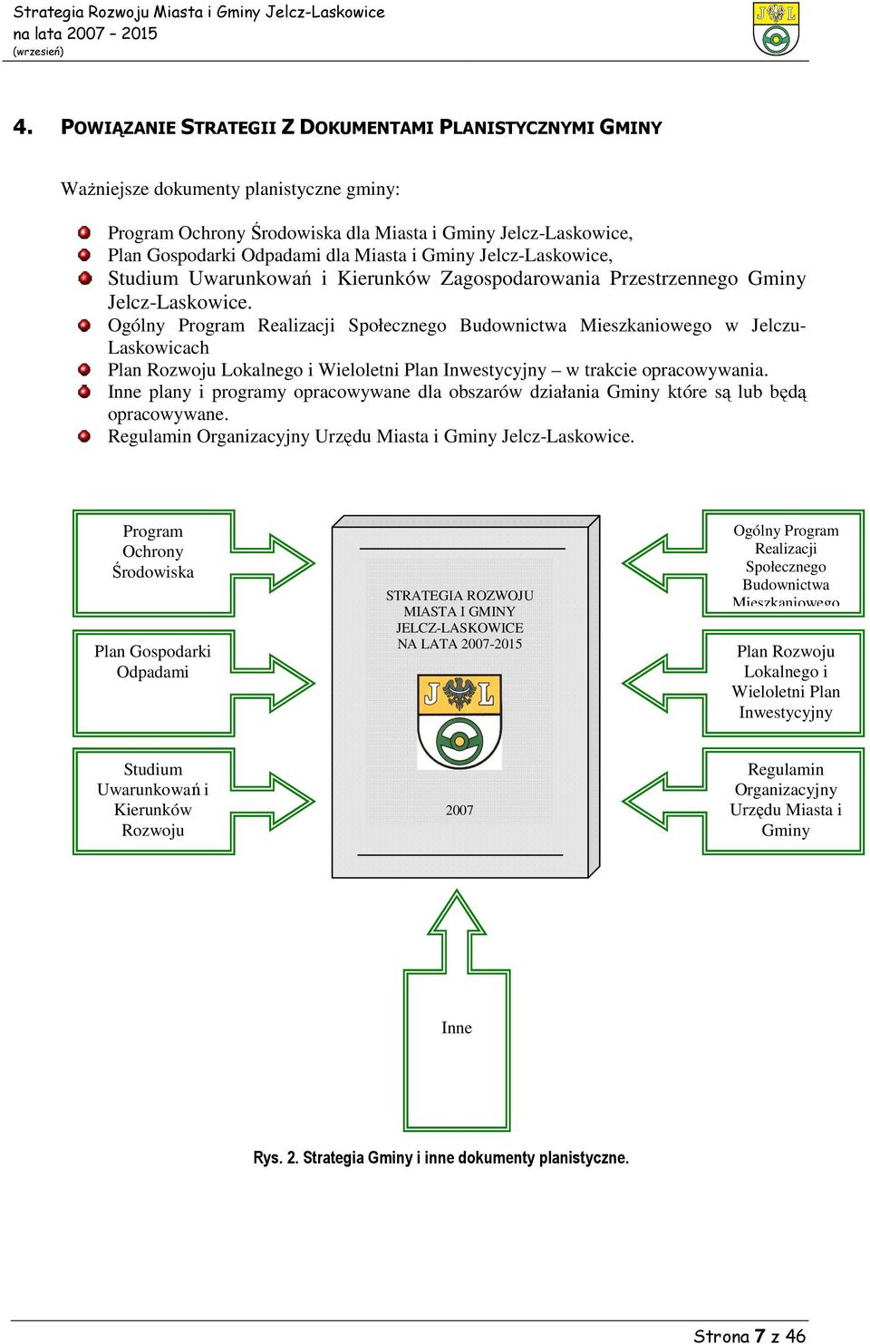 Ogólny Program Realizacji Społecznego Budownictwa Mieszkaniowego w Jelczu- Laskowicach Plan Rozwoju Lokalnego i Wieloletni Plan Inwestycyjny w trakcie opracowywania.