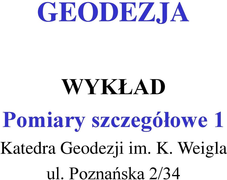 Katedra Geodezji im.