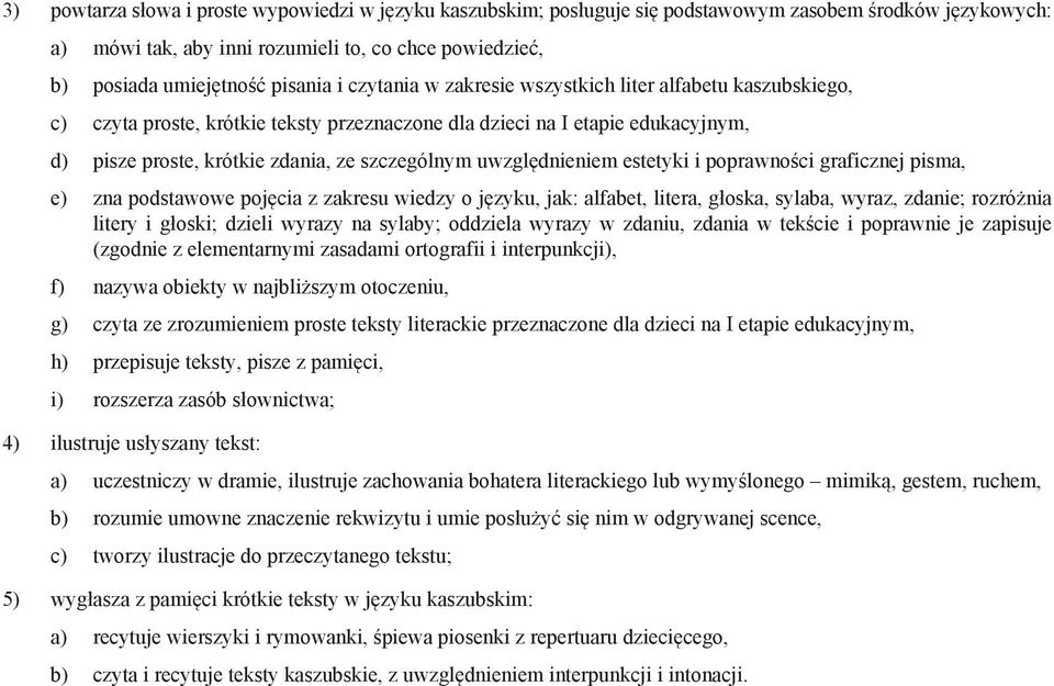 uwzględnieniem estetyki i poprawności graficznej pisma, e) zna podstawowe pojęcia z zakresu wiedzy o języku, jak: alfabet, litera, głoska, sylaba, wyraz, zdanie; rozróżnia litery i głoski; dzieli