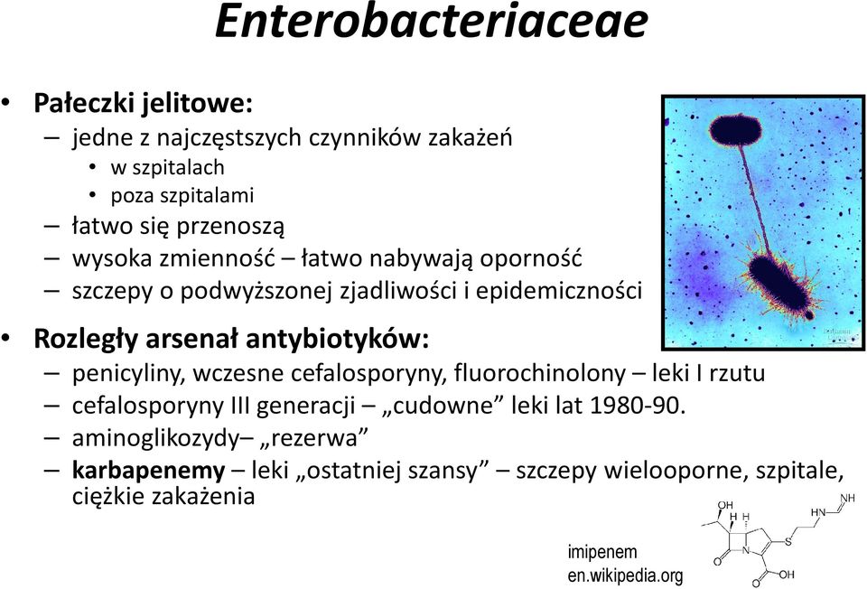 antybiotyków: penicyliny, wczesne cefalosporyny, fluorochinolony leki I rzutu cefalosporyny III generacji cudowne leki lat