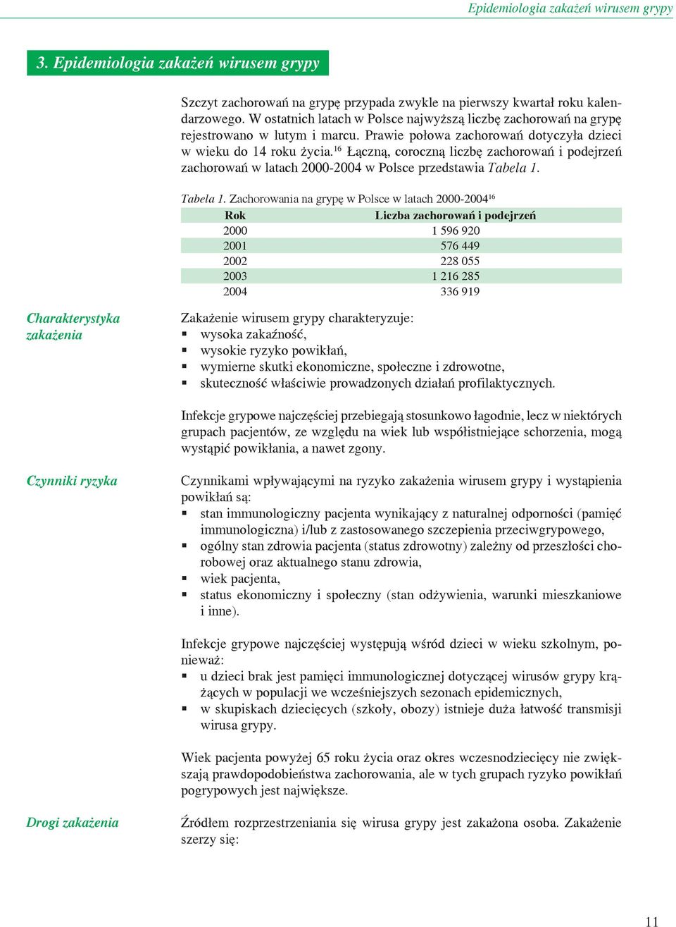 16 Łączną, coroczną liczbę zachorowań i podejrzeń zachorowań w latach 2000-2004 w Polsce przedstawia Tabela 1.