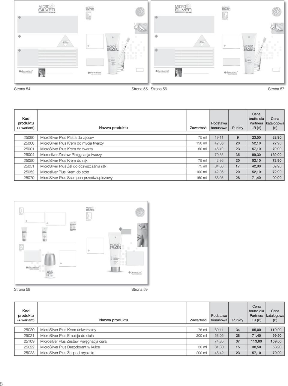 52,10 72,90 25051 MicroSilver Plus Żel do oczyszczania rąk 75 ml 34,80 17 42,80 59,90 25052 Microsilver Plus Krem do stóp 100 ml 42,36 20 52,10 72,90 25070 MicroSilver Plus Szampon przeciwłupieżowy