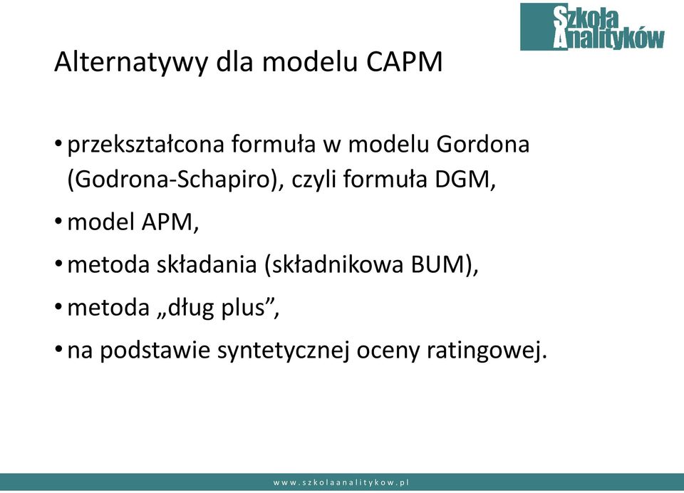 model APM, metoda składania (składnikowa BUM), metoda