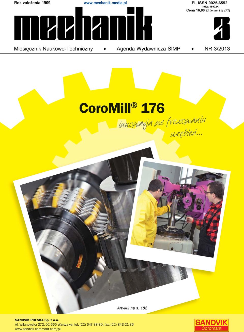 Naukowo-Techniczny Agenda Wydawnicza SIMP NR 3/2013 CoroMill 176 innowacja we