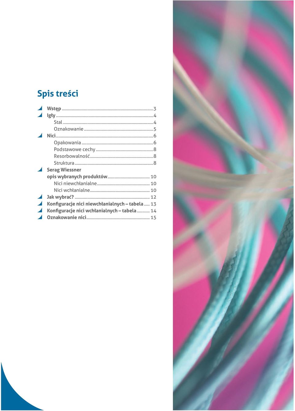 ..8 Serag Wiessner opis wybranych produktów... 10 Nici niewchłanialne... 10 Nici wchłanialne.