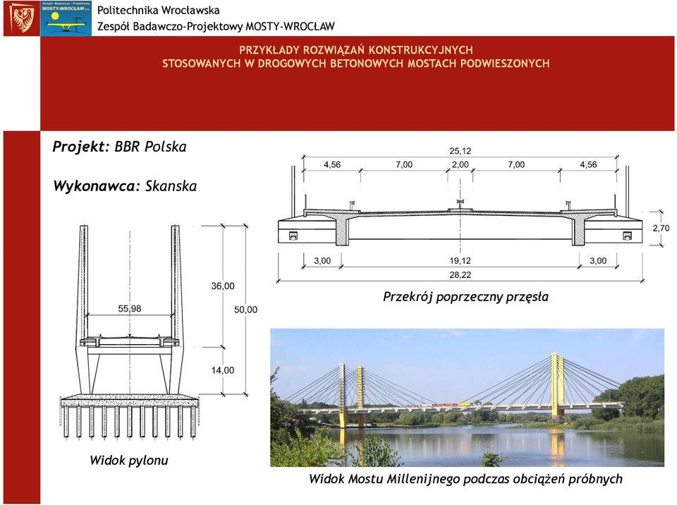 przęsła Widok pylonu Widok Mostu