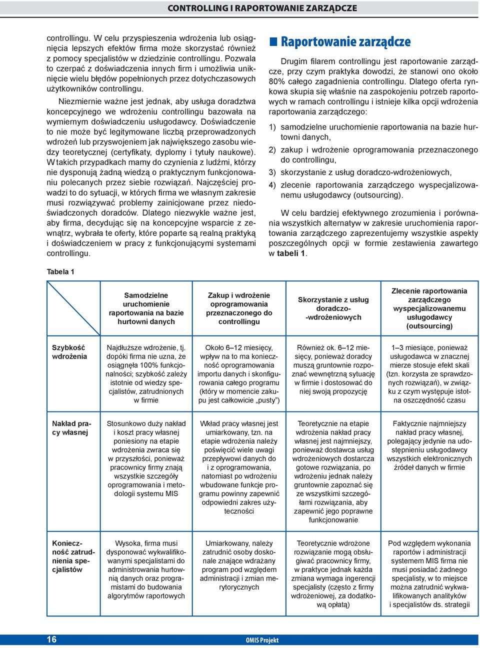 Niezmiernie ważne jest jednak, aby usługa doradztwa koncepcyjnego we wdrożeniu controllingu bazowała na wymiernym doświadczeniu usługodawcy.