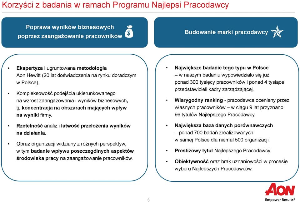 Rzetelność analiz i łatwość przełożenia wyników na działania.