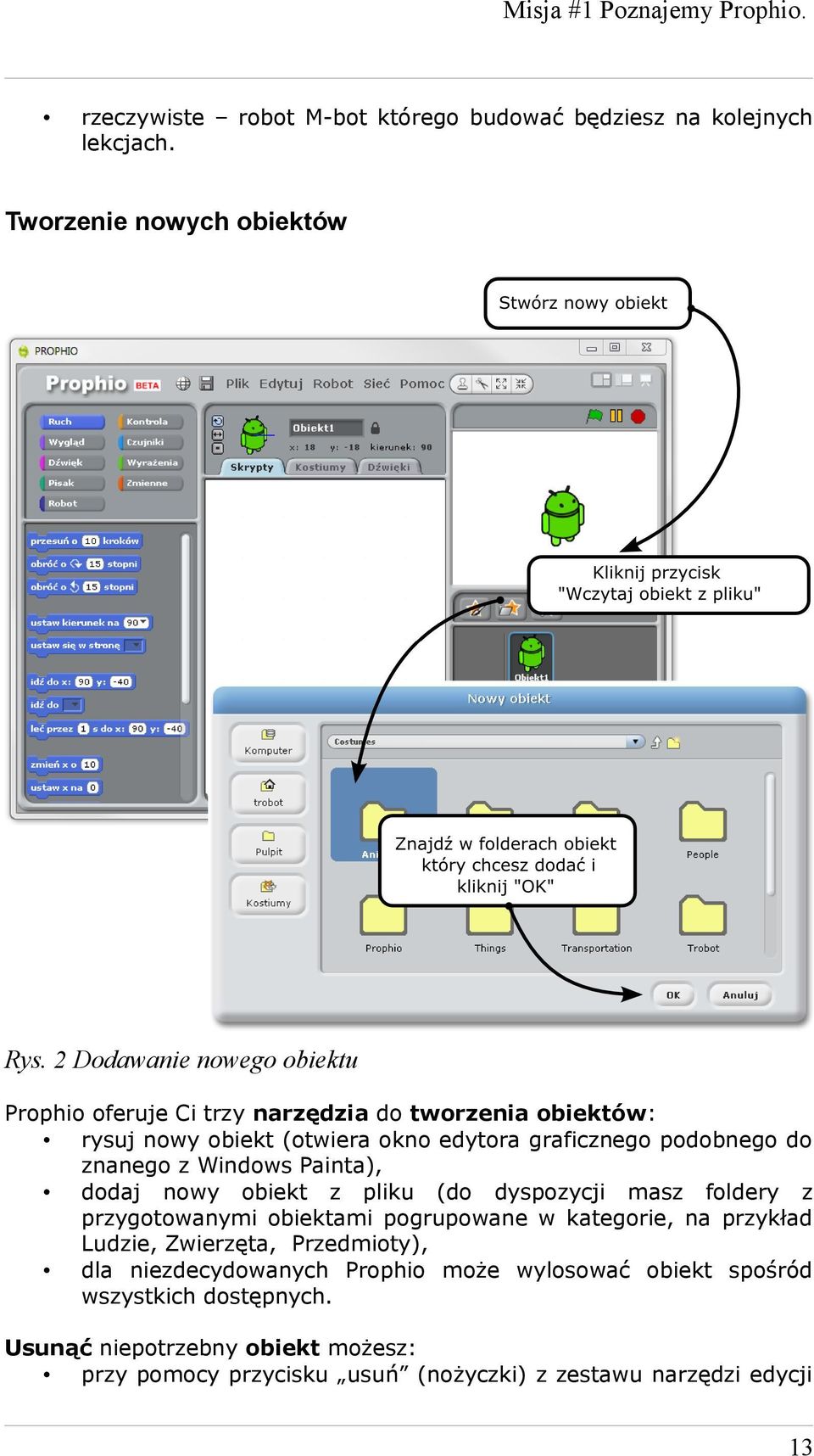 znanego z Windows Painta), dodaj nowy obiekt z pliku (do dyspozycji masz foldery z przygotowanymi obiektami pogrupowane w kategorie, na przykład Ludzie,