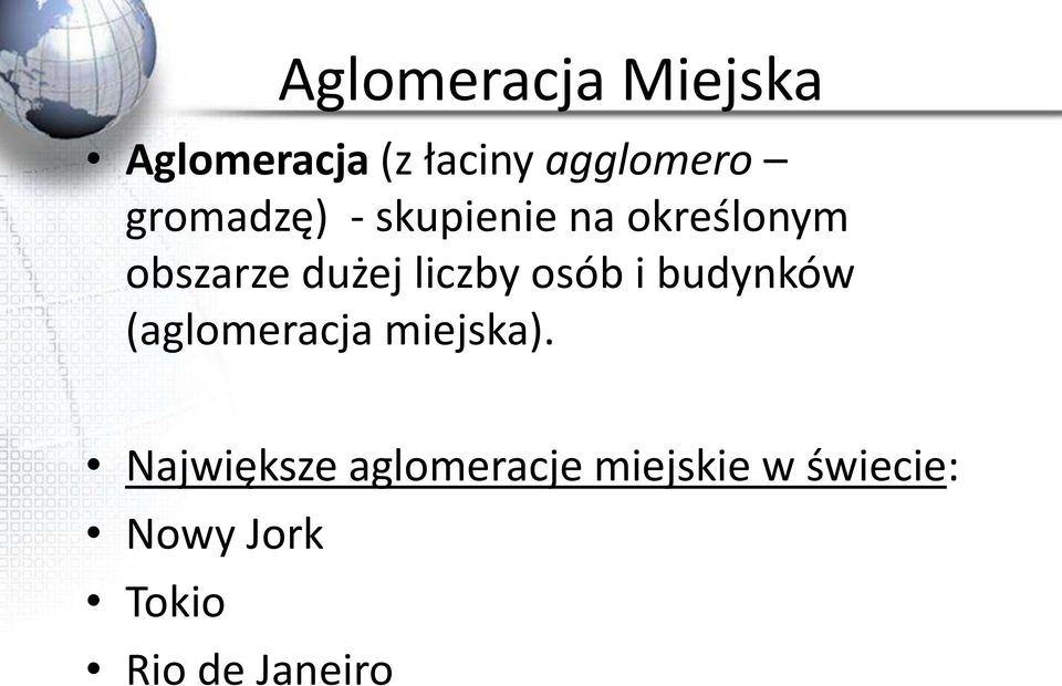 liczby osób i budynków (aglomeracja miejska).