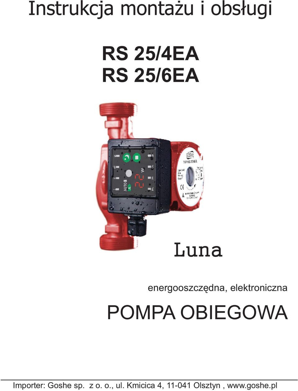 POMPA OBIEGOWA Importer: Goshe sp. z o.