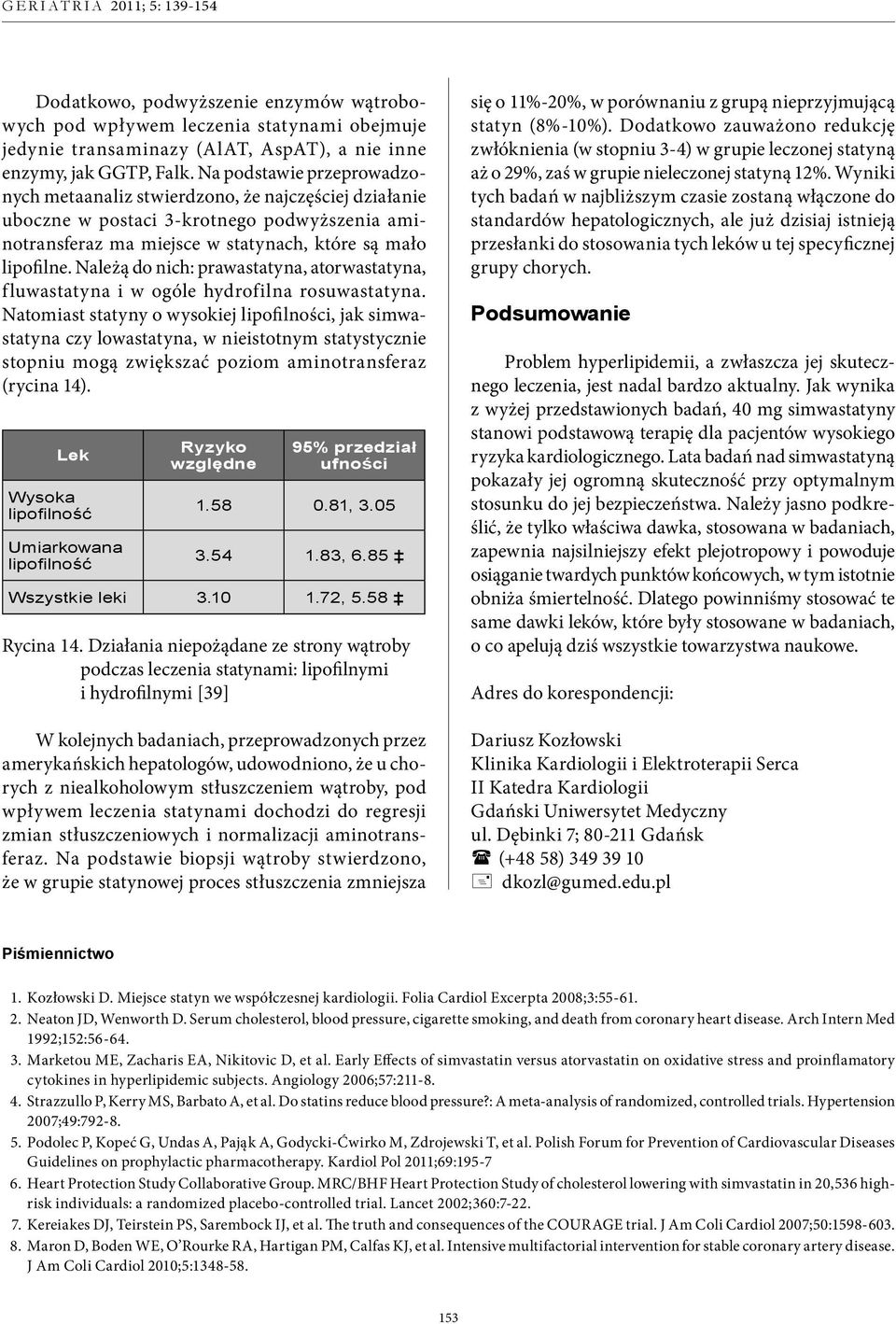 Należą do nich: prawastatyna, atorwastatyna, fluwastatyna i w ogóle hydrofilna rosuwastatyna.