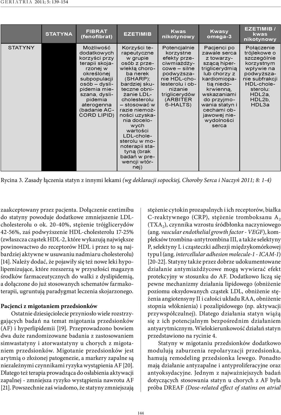 terapeutyczne w grupie osób z przewlekłą choroba nerek (SHARP); bardziej skuteczne obniżanie LDLcholesterolu stosować w razie niemożności uzyskania docelowych wartości LDL-cholesterolu w monoterapii