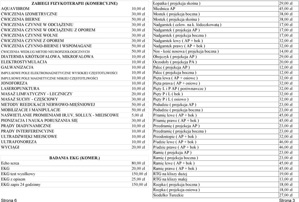 łódeczkowatą ) 1 ĆWICZENIA CZYNNE W ODCIĄŻENIU Z OPOREM 30,00 zł Nadgarstek ( projekcja AP ) 1 ĆWICZENIA CZYNNE WOLNE 30,00 zł Nadgarstek ( projekcja boczna ) 1 ĆWICZENIA CZYNNE Z OPOREM 30,00 zł