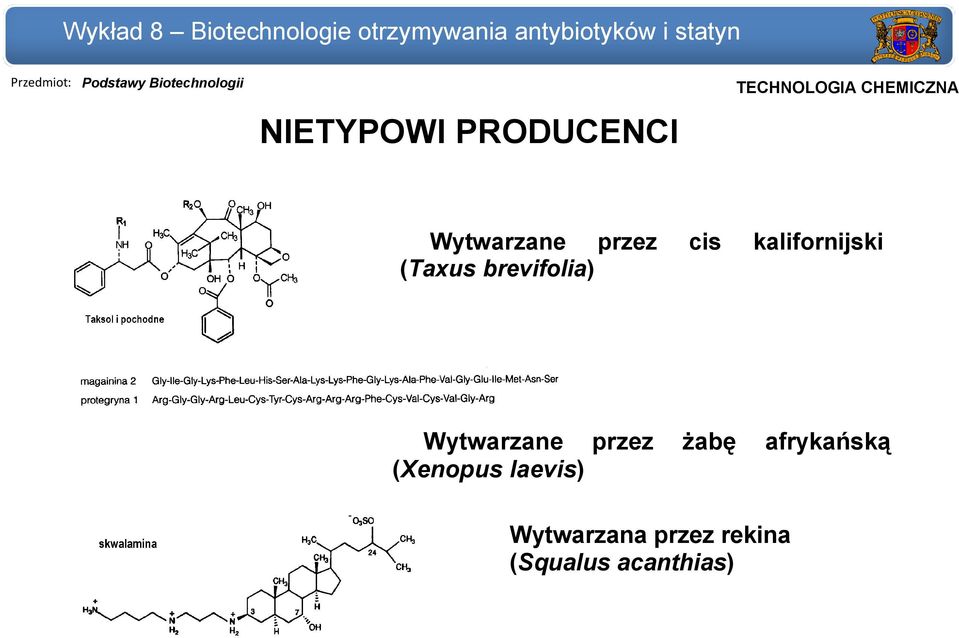 Wytwarzane przez żabę afrykańską (Xenopus