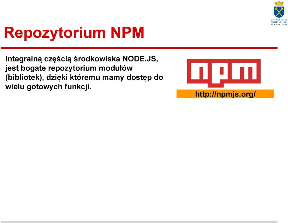 JS, jest bogate repozytorium modułów