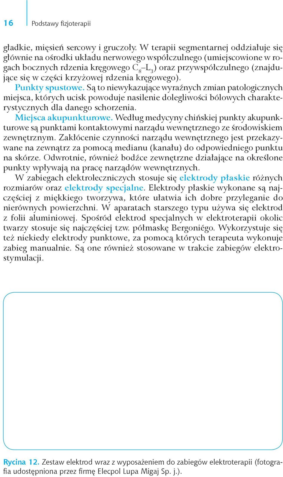 krzyżowej rdzenia kręgowego). Punkty spustowe.