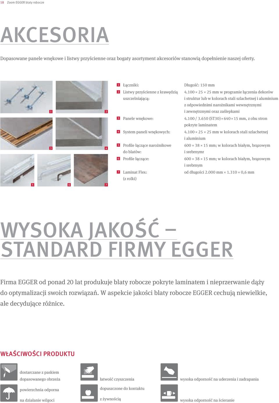 100 25 25 mm w programie łączenia dekorów uszczelniającą: i struktur lub w kolorach stali szlachetnej i aluminium z odpowiednimi narożnikami wewnętrznymi 1 i zewnętrznymi oraz zaślepkami 2 3 Panele