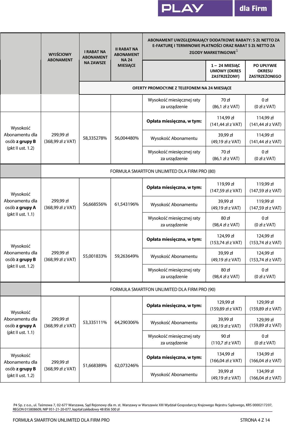 (147,59 zł z VAT) 8 (98,4 zł z VAT) 119,99 zł (147,59 zł z VAT) 119,99 zł (147,59 zł z VAT) ( z VAT) 55,001833% 59,263649% Abonamentu miesięcznej raty 124,99 zł (153,74 zł z VAT) 8 (98,4 zł z VAT)