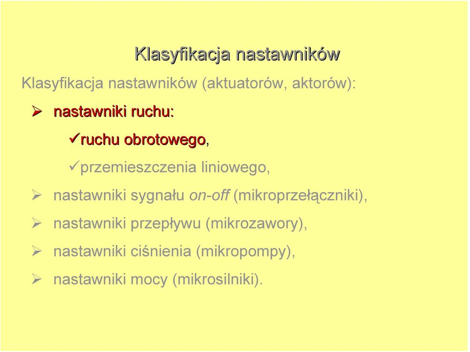 liniowego, nastawniki sygnału on-off (mikroprzełączniki), nastawniki