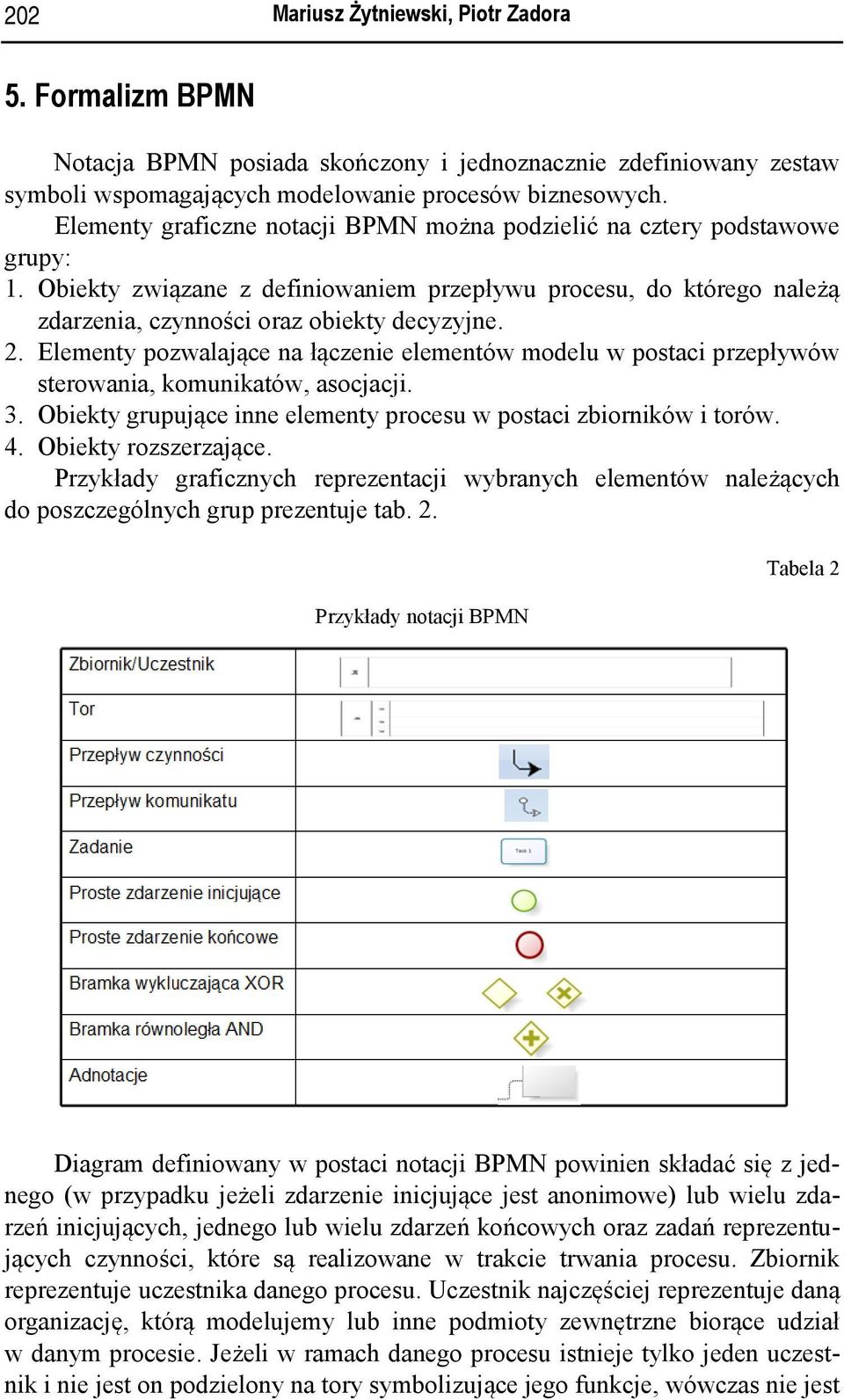 Elementy pozwalające na łączenie elementów modelu w postaci przepływów sterowania, komunikatów, asocjacji. 3. Obiekty grupujące inne elementy procesu w postaci zbiorników i torów. 4.