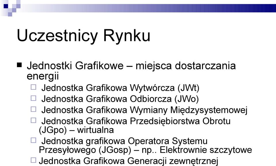 Międzysystemowej Jednostka Grafikowa Przedsiębiorstwa Obrotu (JGpo) wirtualna Jednostka