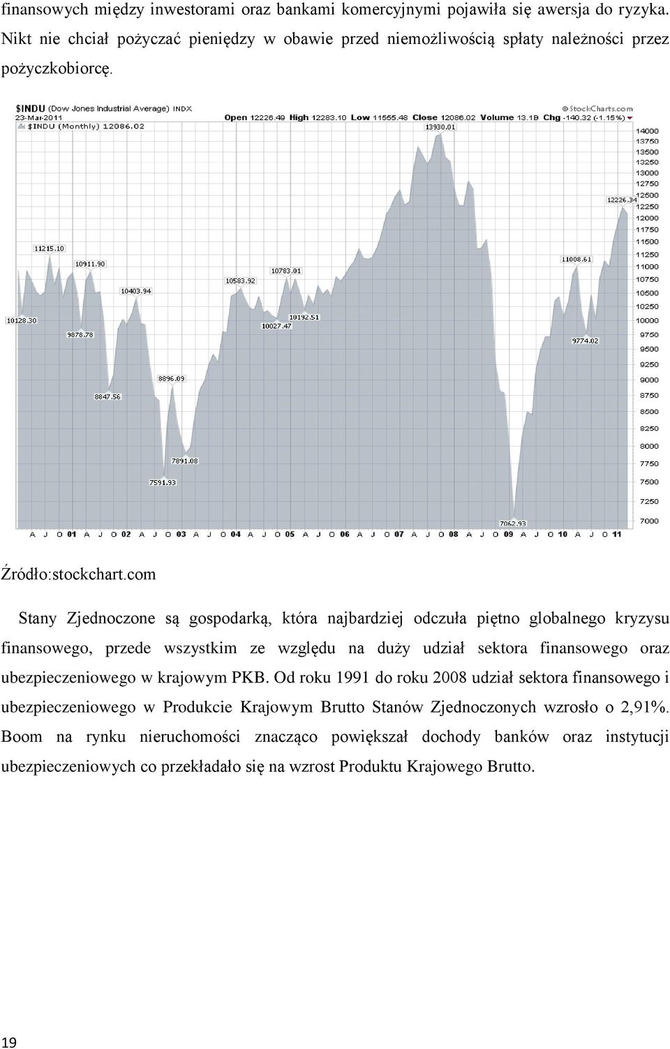 com Stany Zjednoczone są gospodarką, która najbardziej odczuła piętno globalnego kryzysu finansowego, przede wszystkim ze względu na duży udział sektora finansowego oraz