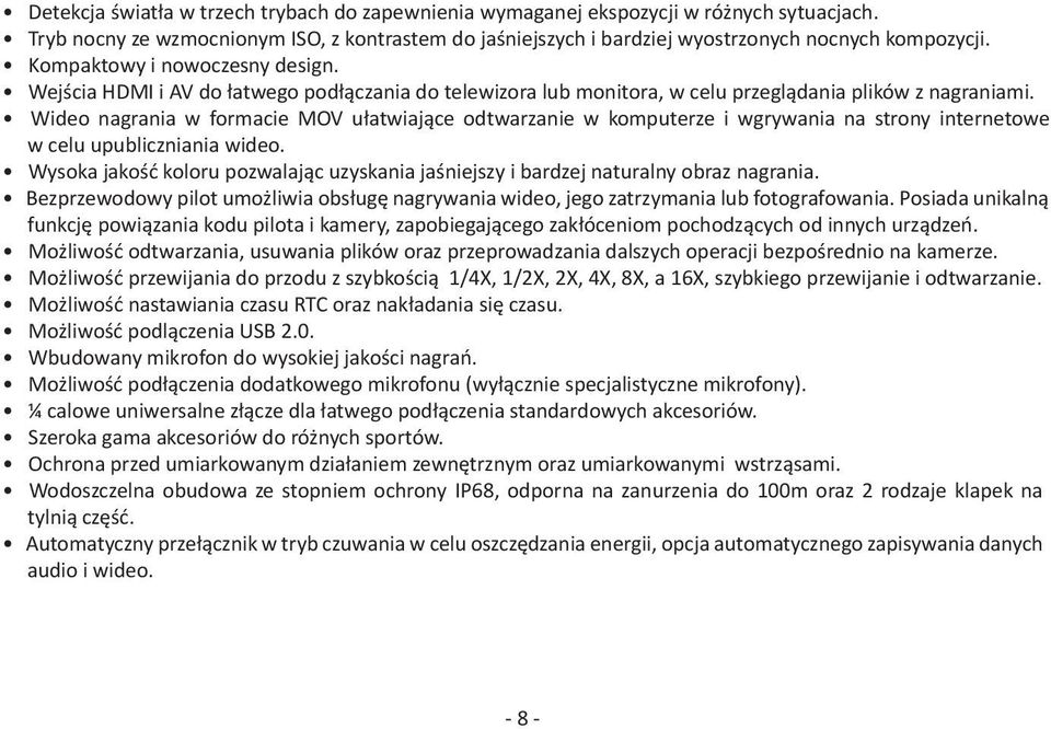 Wideo nagrania w formacie MOV ułatwiające odtwarzanie w komputerze i wgrywania na strony internetowe w celu upubliczniania wideo.