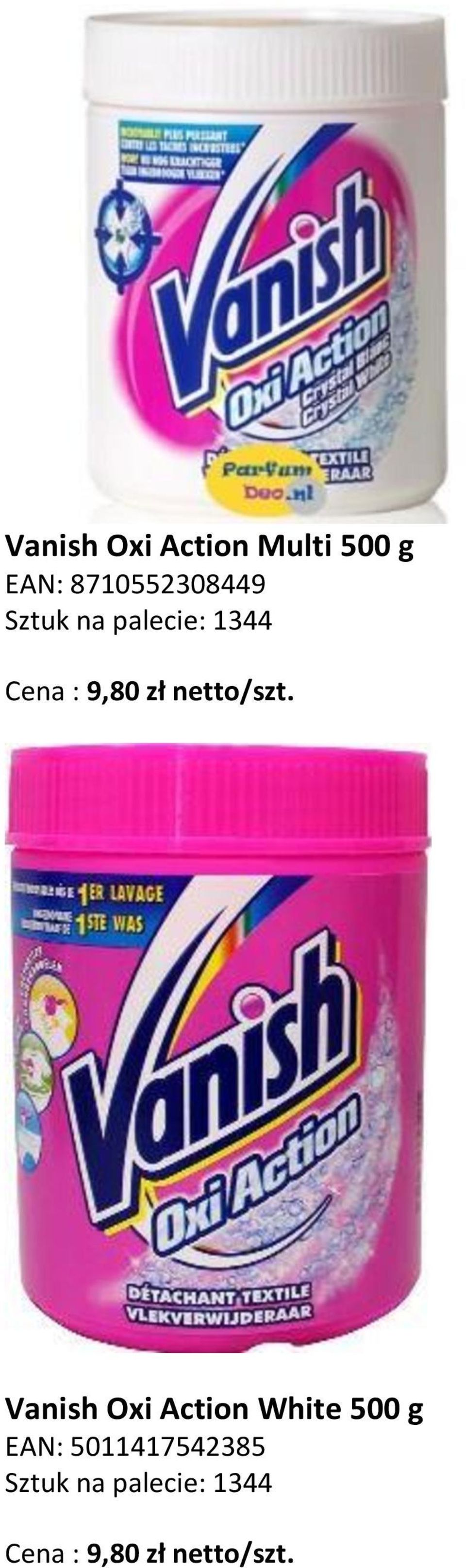 Vanish Oxi Action White 500 g EAN: 5011417542385