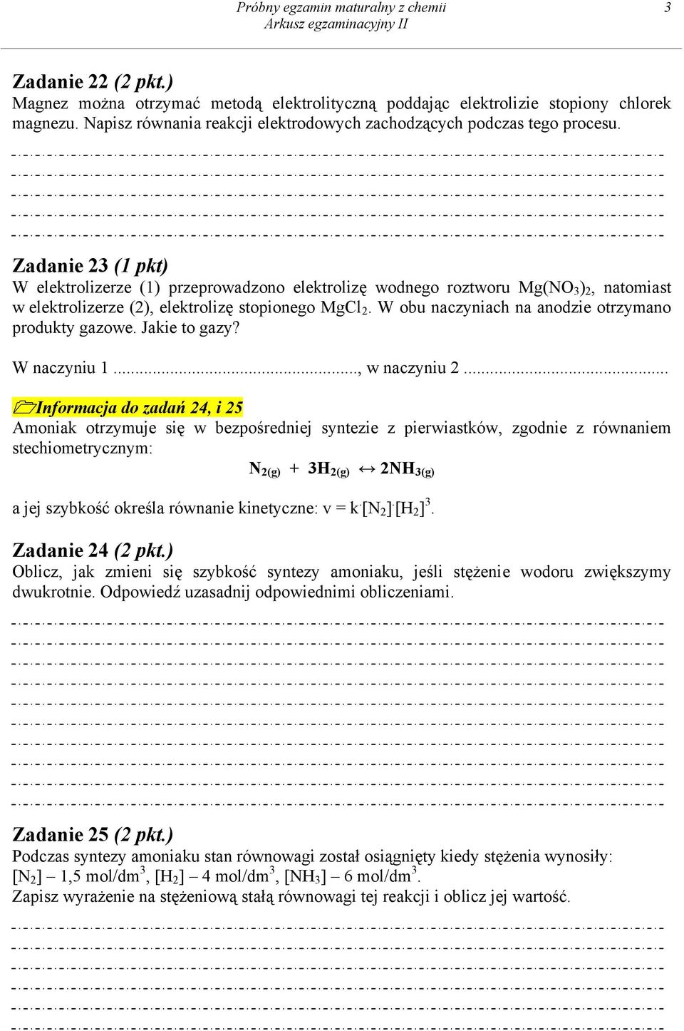 Zadanie 23 (1 pkt) W elektrolizerze (1) przeprowadzono elektrolizę wodnego roztworu Mg(NO 3 ) 2, natomiast w elektrolizerze (2), elektrolizę stopionego MgCl 2.