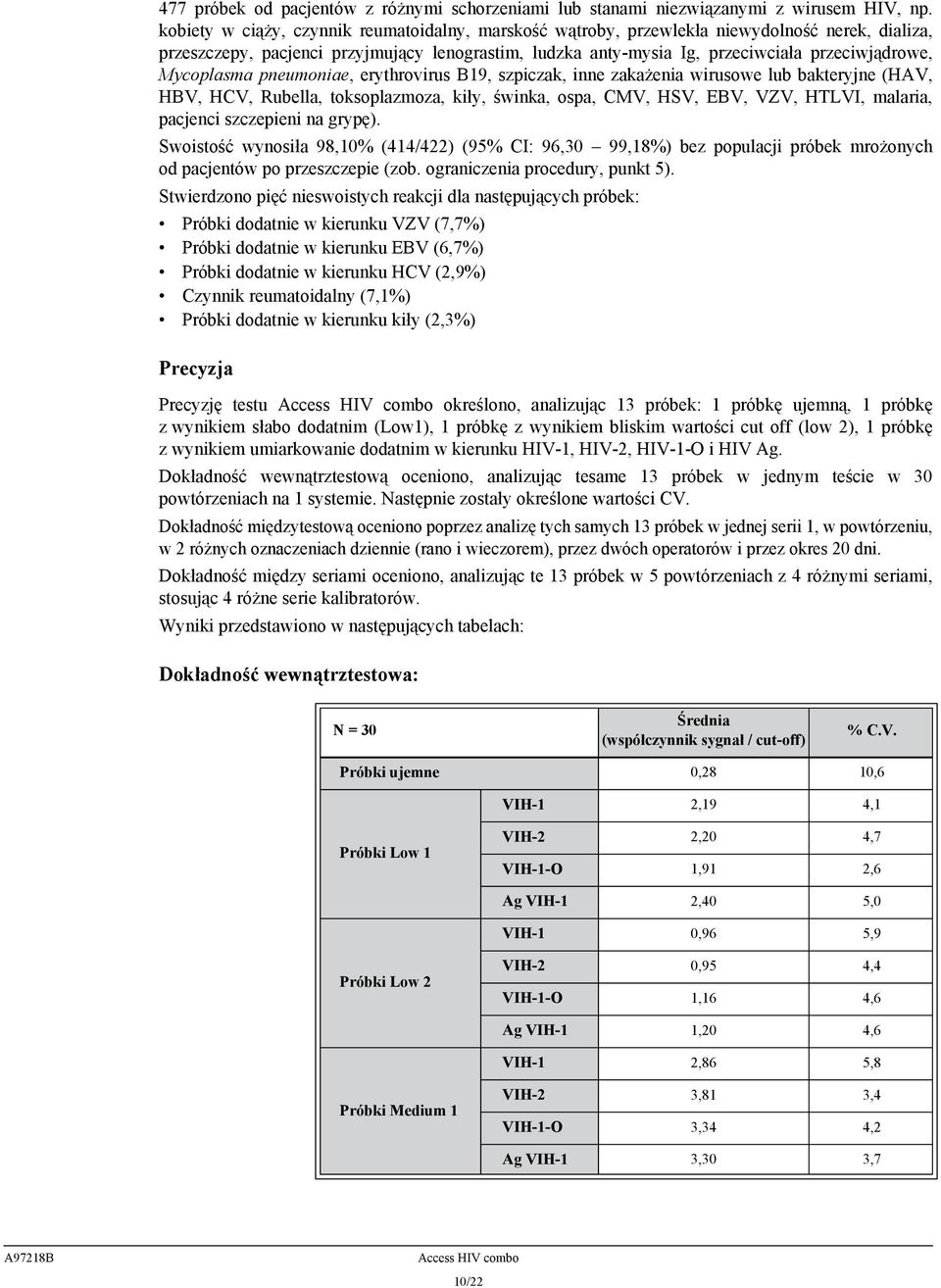 Mycoplasma pneumoniae, erythrovirus B19, szpiczak, inne zakażenia wirusowe lub bakteryjne (HAV, HBV, HCV, Rubella, toksoplazmoza, kiły, świnka, ospa, CMV, HSV, EBV, VZV, HTLVI, malaria, pacjenci