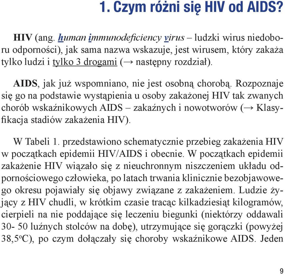 AIDS, jak już wspomniano, nie jest osobną chorobą.