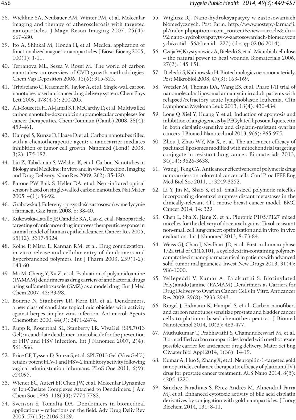 Terranova ML, Sessa V, Rossi M. The world of carbon nanotubes: an overview of CVD growth methodologies. Chem Vap Deposition 2006, 12(6): 315-325. 41. Tripisciano C, Kraemer K, Taylor A, et al.