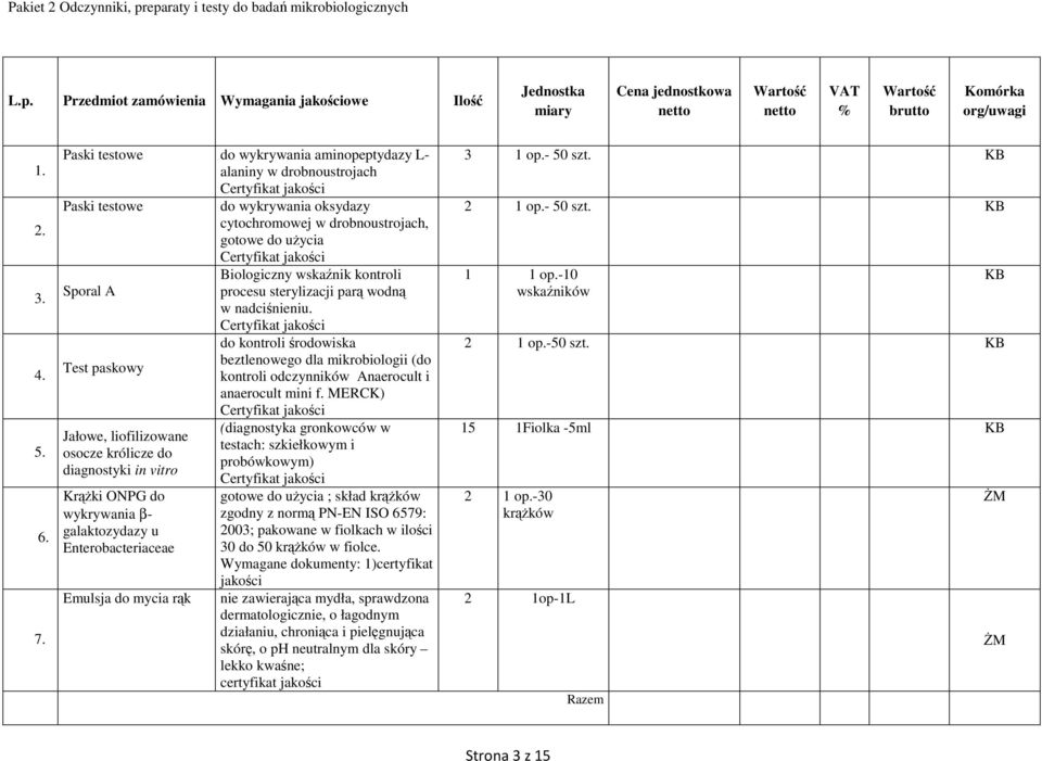 Biologiczny wskaźnik kontroli Sporal A procesu sterylizacji parą wodną w nadciśnieniu.