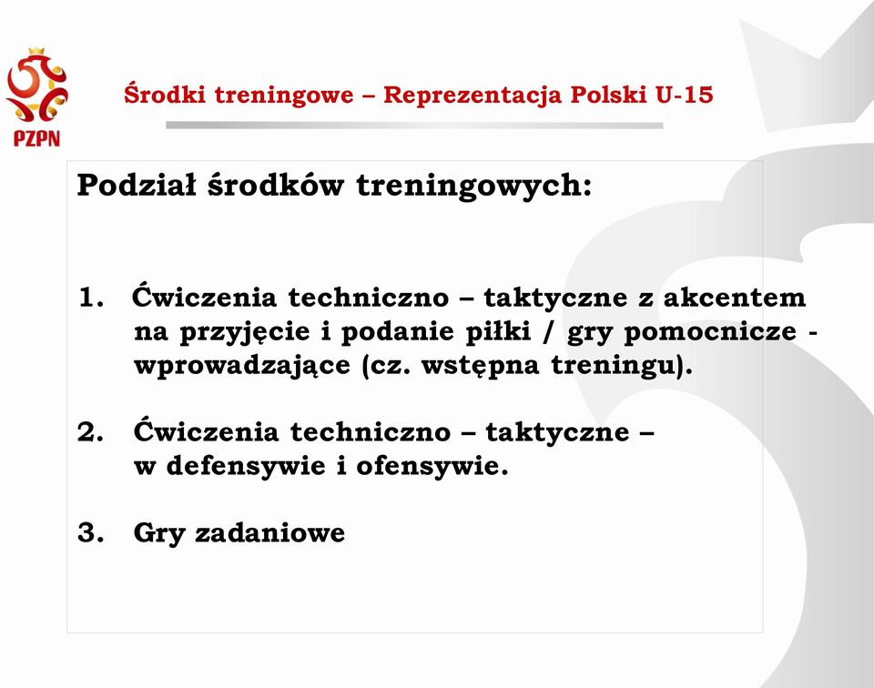 Ćwiczenia techniczno taktyczne z akcentem na przyjęcie i podanie piłki