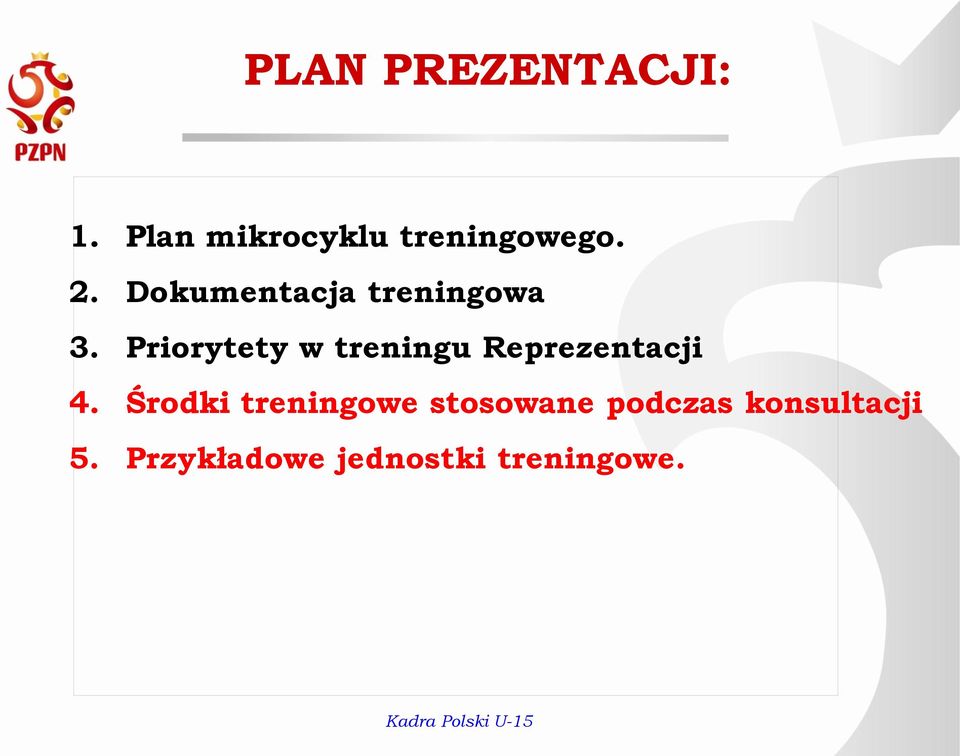 Priorytety w treningu Reprezentacji 4.