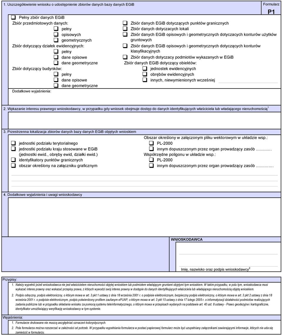 opisowych i geometrycznych dotyczacych konturów użytków gruntowych Zbiór danych EGiB opisowych i geometrycznych dotyczących konturów klasyfikacyjnych Zbiór danych dotyczacy podmiotów wykazanych w