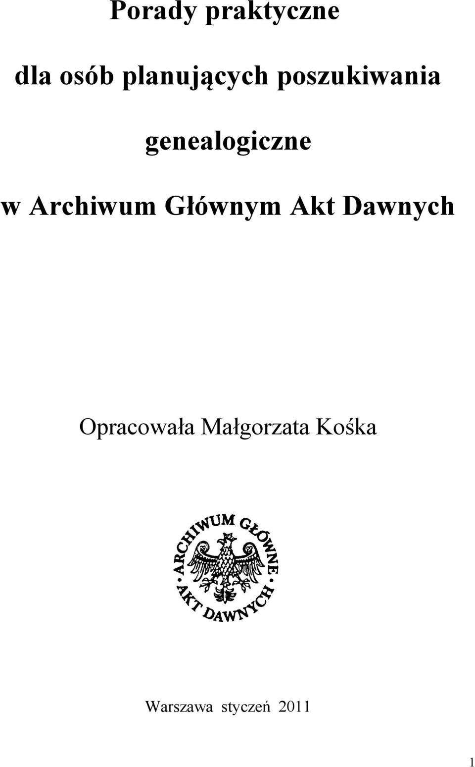 genealogiczne w Archiwum Głównym Akt