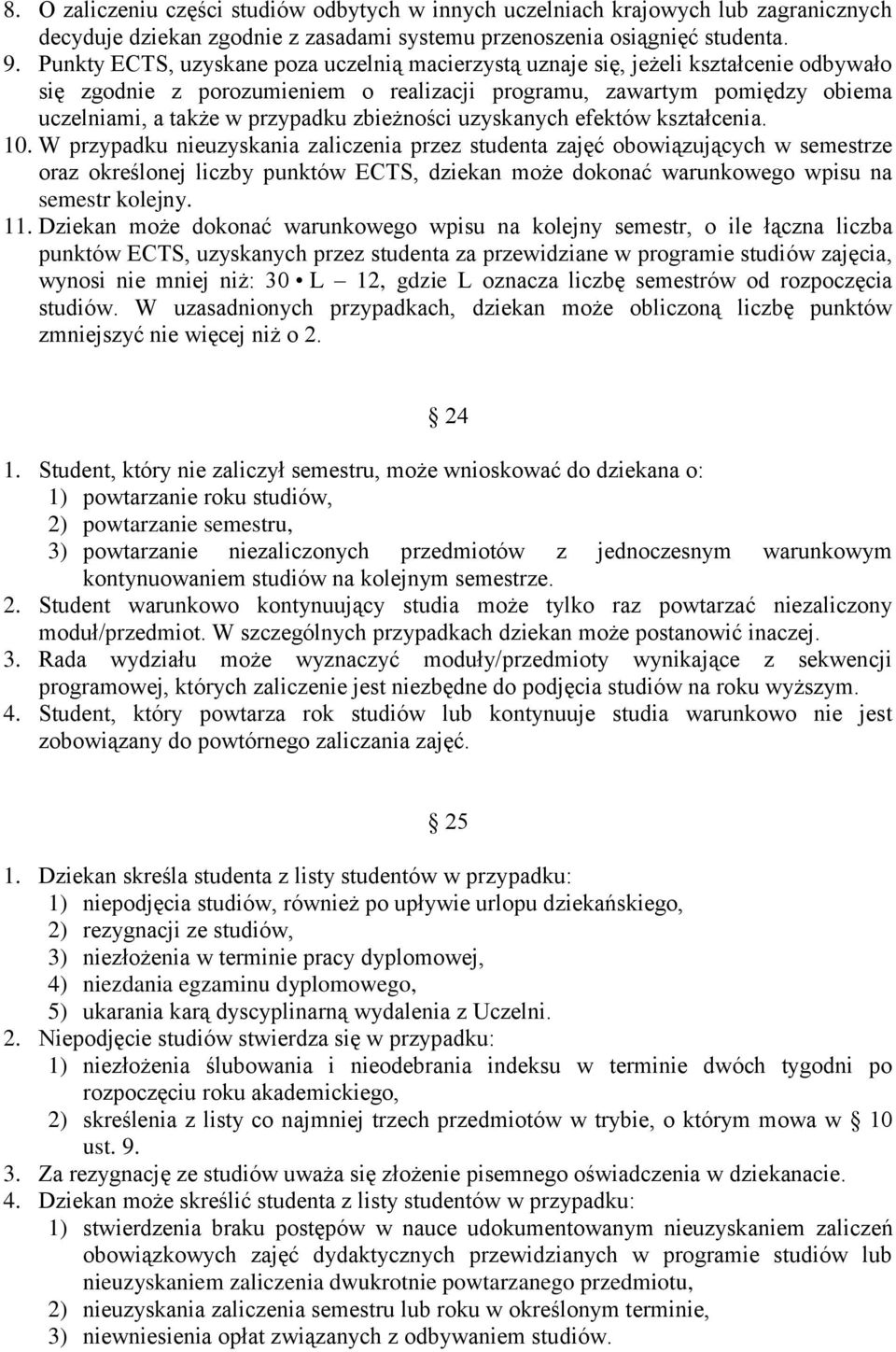 zbieżności uzyskanych efektów kształcenia. 10.