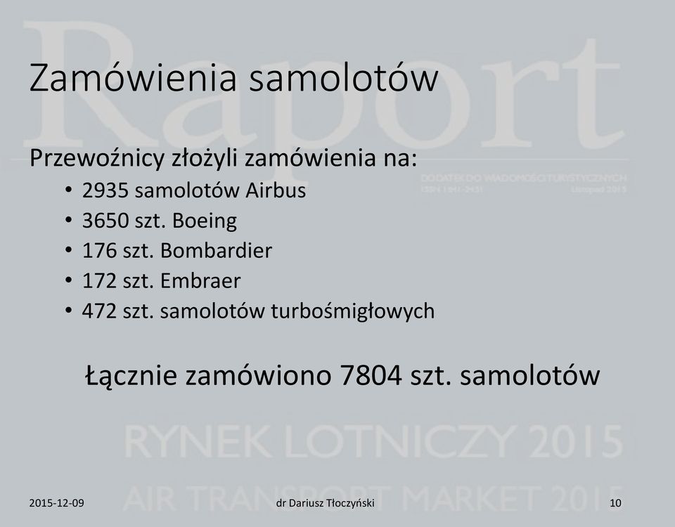 Bombardier 172 szt. Embraer 472 szt.