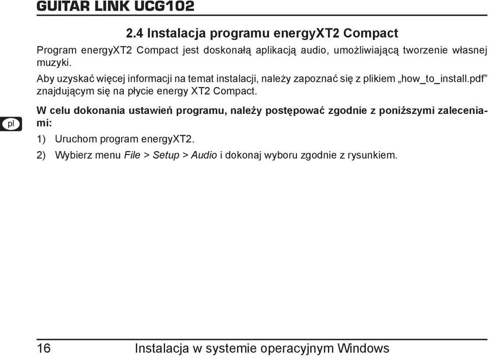 pdf znajdującym się na płycie energy XT2 Compact.