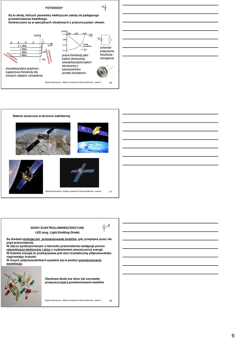 połączenia fotodiodaobciążenie 16 Baterie słoneczne w technice satelitarnej 17 DIODY ELEKTROLUMINESCENCYJNE LED (ang.
