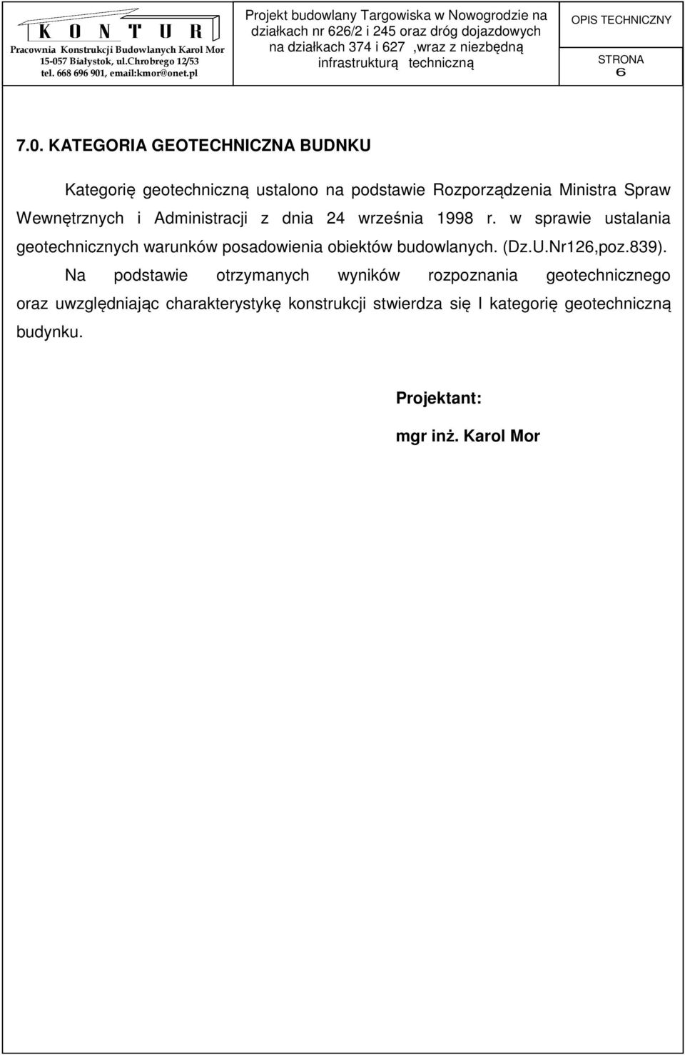 Wewnętrznych i Administracji z dnia 24 września 1998 r.