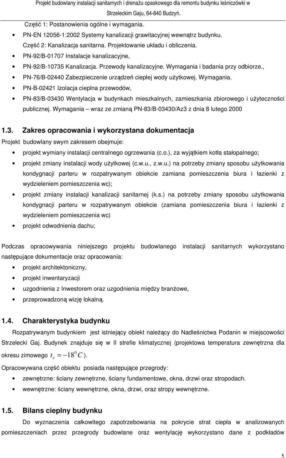 i badania przy odbiorze., PN-76/B-02440 Zabezpieczenie urządzeń ciepłej wody użytkowej. Wymagania.