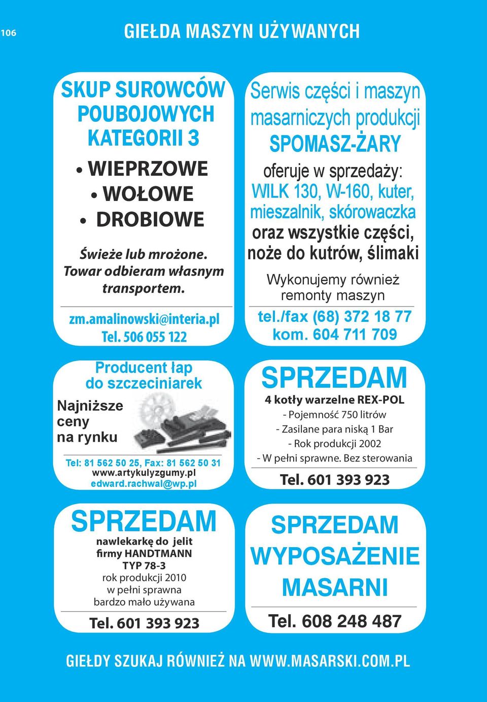 pl nawlekarkę do jelit firmy HANDTMANN TYP 78-3 rok produkcji 2010 w pełni sprawna bardzo mało używana Tel.